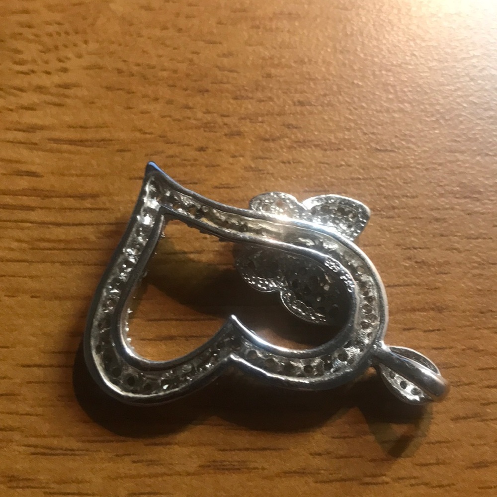 7g FAS STERLING HEART RHINESTONES PENDANT - Picture 7 of 8